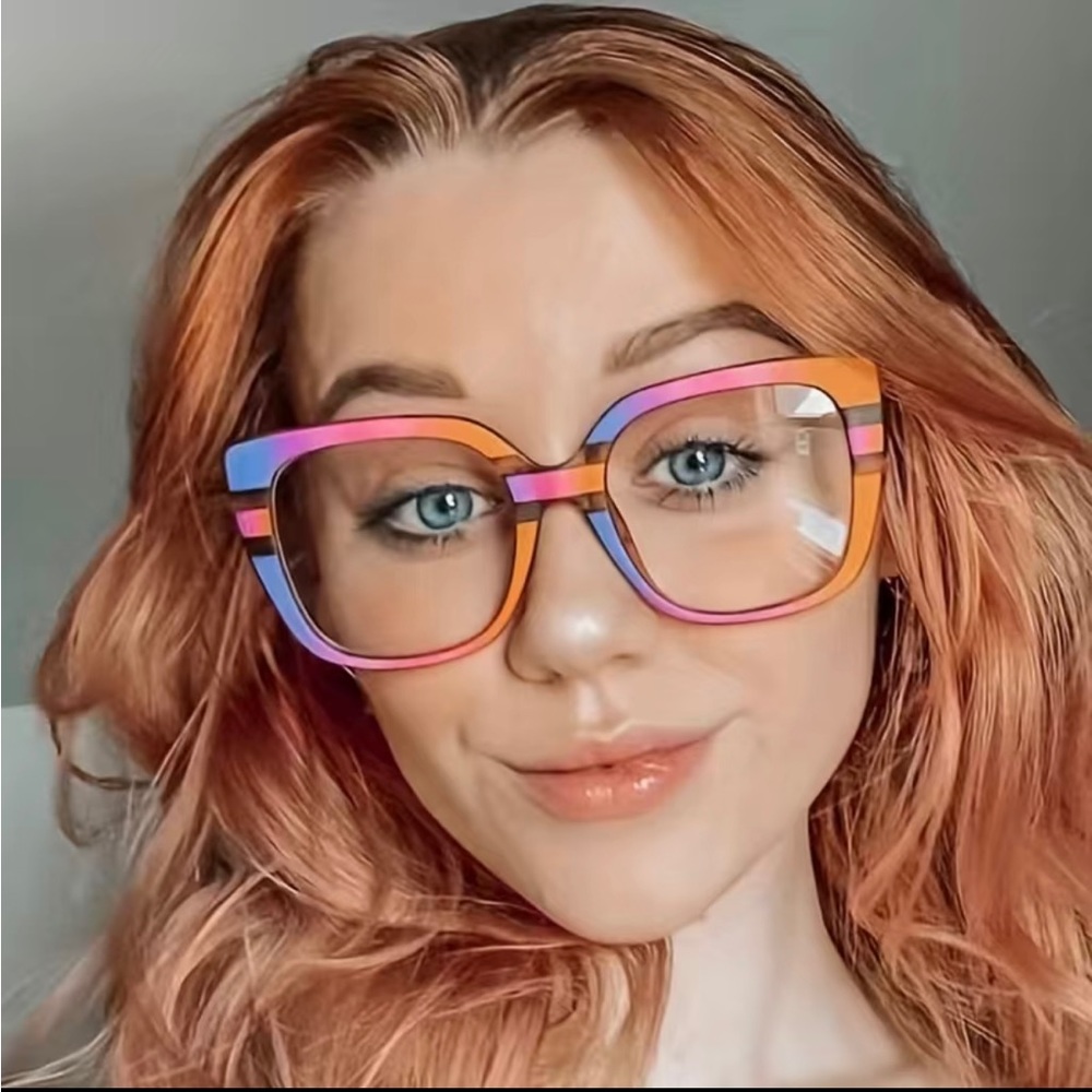 Colorblock Decorative Blue Light Glasses